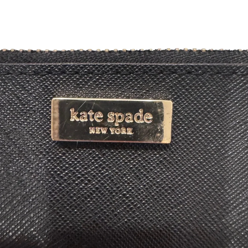 Kate Spade New York Black‎ Saffiano Leather Wristlet Pouch Clutch 8x5